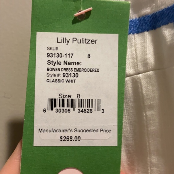 NWT Lilly Pulitzer Bowen Dress White and Blue - Picture 3 of 3